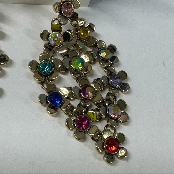 🌸SUPER SALE! BETSEY FLORAL CRYSTAL EARRINGS - Picture 6 of 8